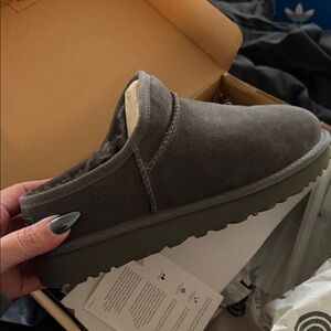 UGG Women's Charcoal Suede Slippers